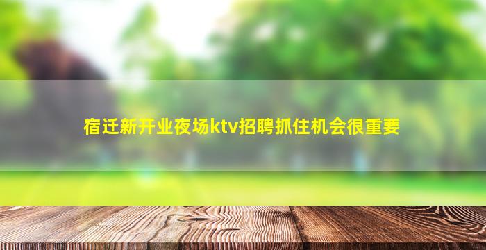 宿迁新开业夜场ktv招聘抓住机会很重要